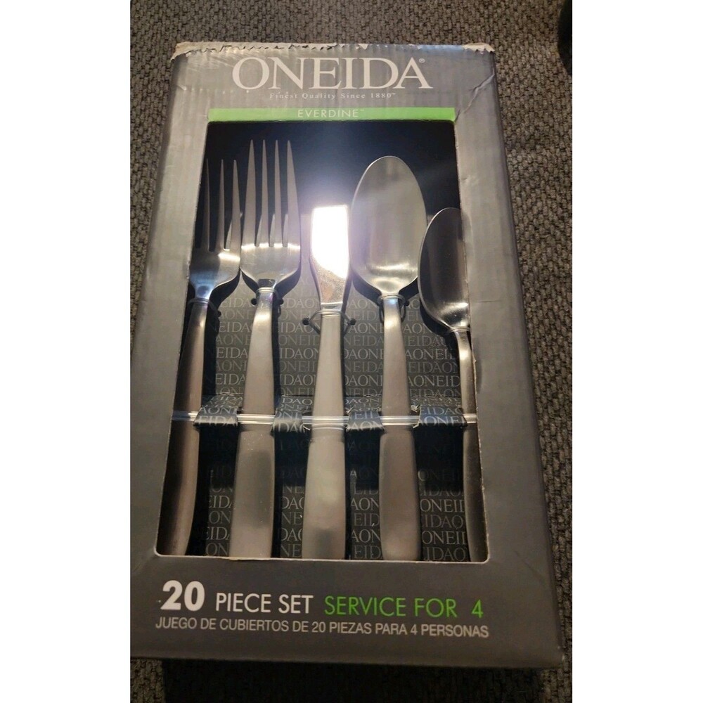 Oneida Everdine 20-Piece Brushed Stainless Steel Flatware Set Service for 4